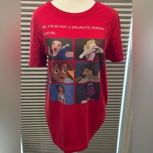 Disneys Princess Dramatic Person Tshirt Red‎ Sz M Halloween Fall School College
